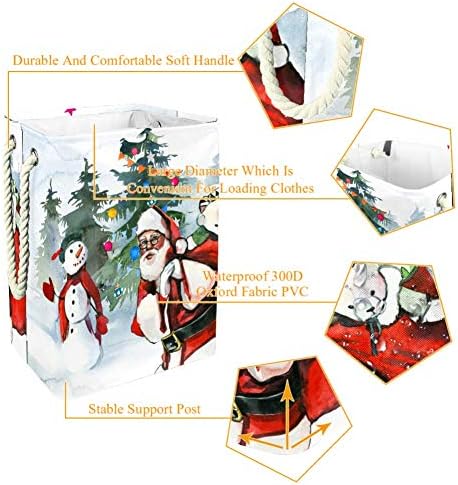 חג המולד סנטה איש שלג עצי אשוח 300 ד אוקספורד עמיד למים בגדי סל גדול כביסה סל עבור שמיכות בגדי צעצועי בחדר שינה