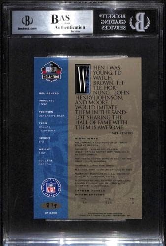 84 מל רנפרו - 1998 RON MIX HOF PLATINUM AUTOS כרטיסי כדורגל מדורגים BGS AUTO - חתימות כדורגל