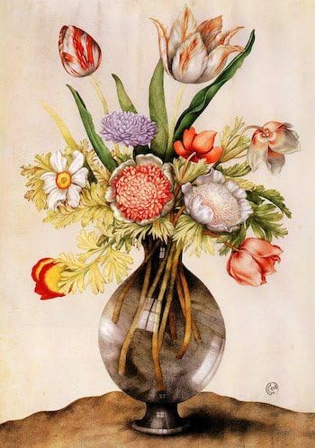 פרחי רקמה אמנותית באגרטל מעושן מאת ג ' ובאנה גרזוני בד רקמה