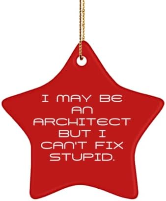 מתנות אדריכל מהנות, אני יכול להיות אדריכל אבל אני לא יכול לתקן טיפש. קישוט כוכב חג המולד מצחיק מחברים