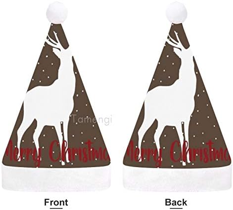חג המולד סנטה כובע, לבן איילים שלג יום חג המולד חג כובע למבוגרים, יוניסקס נוחות חג המולד כובעי לשנה חדשה חגיגי תלבושות חג מסיבת אירוע