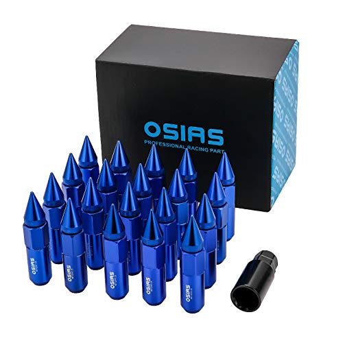 OSIAS 20 יחידות M12X1.5 גלגל מירוץ 60 ממ אגוזים עם מקש שקע כחול