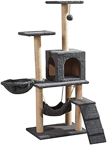 חתול עץ מגדל חתול עץ דירה מגרד הודעות חתול טיפוס מגדל צעצועי יציב חתול שריטה הודעות פונקציה עם חתול בית עבור מקורה / חיצוני חתולי פעילות
