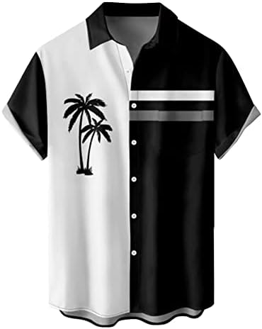 חולצה הוואי לגברים, כפתור שרוול קצר של גברים למטה חולצות באולינג וינטג '