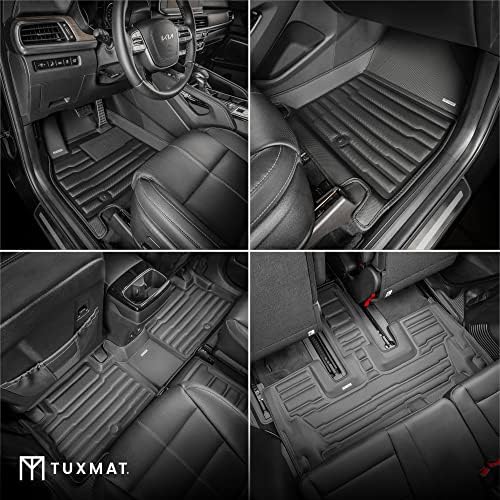 TUXMAT - עבור קיה טלוריד 7 מושב 2020-2024 דגמים - מחצלות מכוניות בהתאמה אישית - כיסוי מקסימאלי, כל מזג האוויר, לייזר נמדד - מערך מלא זה