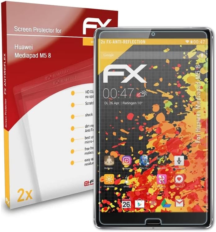 מגן מסך Atfolix התואם ל- Huawei Mediapad M5 8 סרט הגנה על מסך, סרט מגן אנטי-רפלקטיבי וסופג זעזועים