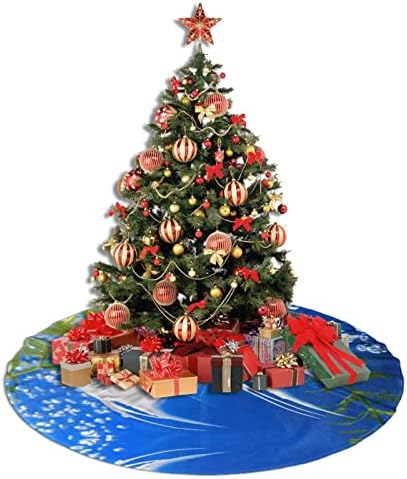 חצאית עץ חג המולד אקווריום אנגליש חג המולד חצאית עץ קטיפה 48 אינץ 'תחרה לקישוט חג המולד