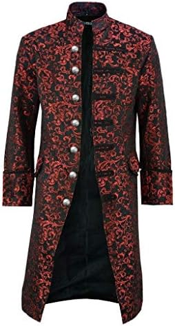 מעיל גותי אופנה וינטג 'Steampunk גברים כפתור ז'קט מעיל זנב מעילי גברים ומעילים ז'קט פליס פועל גברים