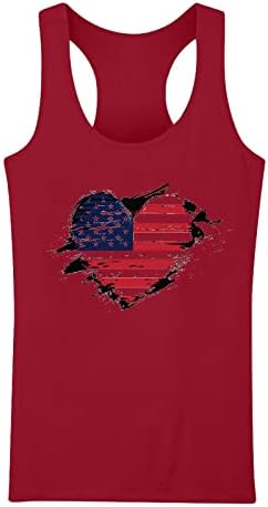 חולצות ללא שרוולים לנשים יום עצמאות יום עצמאות גופיות דגל אמריקאיות