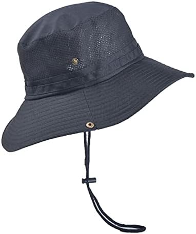 כובעי דלי מזדמנים של ukkd לגברים רשת קיץ כובע Boonie Protect