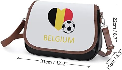אהבת בלגיה כדורגל נשים של קרוסבודי תיק עור מפוצל הודעה תיק כתף ארנק נסיעות תיק