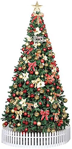TOPYL 7.8ft ידידותי לסביבה מלאכותית עץ חג המולד פרימיום פרימיום צירים קישוטי חג חג המולד לחג עץ לחג מקורה הרכבה קלה מתכת מתכת-ירוק 7.8ft