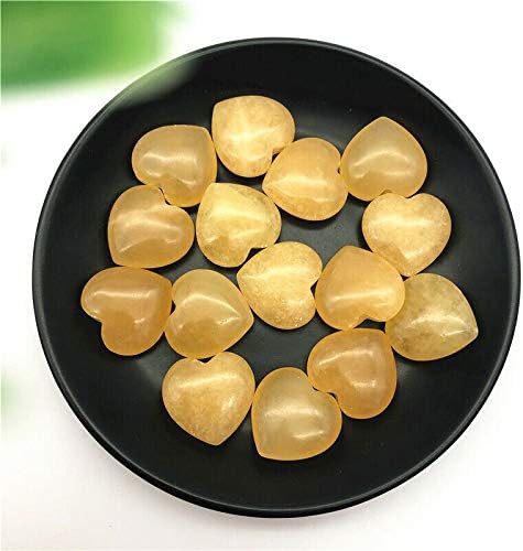 רויטאיקין שיטו 1 מחשב טבעי צהוב טופז ירקן מלוטש לב בצורת קריסטל אבן ריפוי דקור מתנה טבעי אבנים ומינרלים ילש112