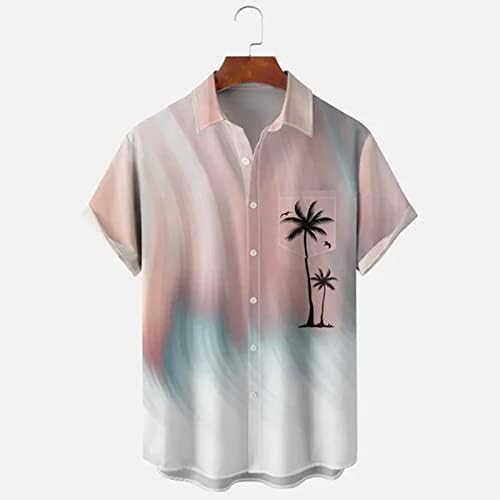 XXBR 2023 3D ציור הדפס חולצה פרחונית הוואי לגברים פנה למטה צווארון וינטג 'רחוב גברים חוף באולינג חולצות