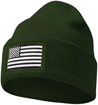 דגל אמריקני אמריקני של Mirmaru, דגל אמריקני רקום, כובע כפה גולגולת מקופלת - כובע חורף נוח ונוח ונוח נוח