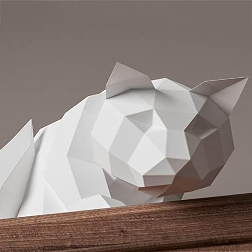 WLL-DP חתול מביט למטה גביע נייר DIY חידה קריאייטיב אוריגמי תלת מימד מודל נייר גיאומטרי פסל קישוט קישוט לקישוט קישוטי נייר