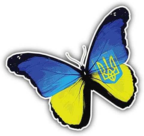 KW ויניל אוקראינה דגל גראנג 'דגל פרפר פרפר מכונית חלון פגוש מדבקה מדבקה 5