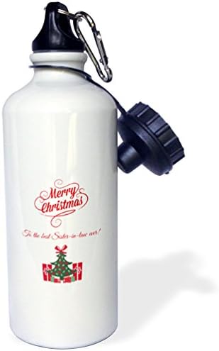 3 דרוז חג שמח לאחות הטובה ביותר שאי פעם בקבוק מים ספורט, 21 גרם, לבן