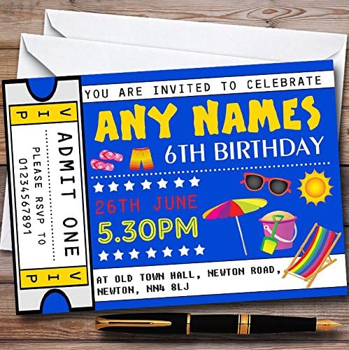 כרטיס חוף גן החיות בכרטיס הזמנות למסיבת יום הולדת לילדים בהתאמה אישית