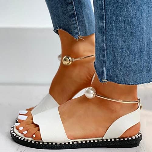 2023 סנדלים חדשים לנשים קרסול טבעת אבזם נעלי סיבתיות נשים נשות בוהן עגולה מחליק על נעל חוף שקופית
