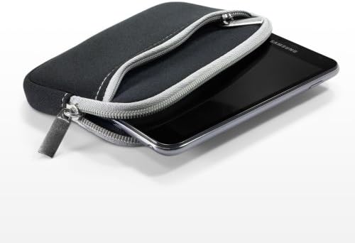 מארז גלי תיבה תואם ל- LG W10 אלפא - חליפת חליפה עם כיס, כיס ניאופרן רך שרוול כיס כיס רוכסן עבור LG W10 אלפא - סילון שחור עם חיתוך אפור