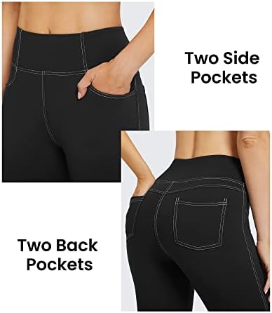 G4Free Free Bleece חותלות התלקחות לנשים מכנסי יוגה מגפיים תרמיים בעלי מותניים גבוהים עם 4 כיסים