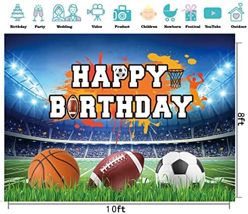 רקע נושא מגרש כדורגל 10 על 8 רגל רקע אצטדיון ספורט כדורגל אמריקאי סופרבול יום הולדת לרקע מסיבה באנר מסיבת מקלחת תינוק ילדים ד803
