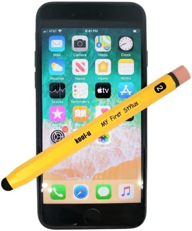 עטים של Kool -U Stylus לילדים, משושה בצורת עפרון אמיתי, תואם לכל מכשירי מסך המגע - Apple iPad, iPhone, Tab Galaxy Tab, Fire - 2 Pack