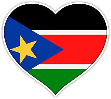 אהבה מדבקה מדבקה של דגל דרום סודן מדבקה 5 x 4