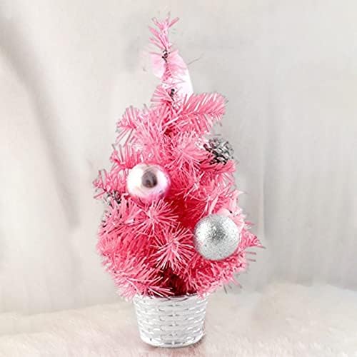 עץ חג המולד של סמפנסאר בעץ חג המולד מגוון שימושי עם כדורים וקשתות למסיבה ורוד ללא אור