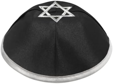 עטרת יודאיקה כיפה-כיפה לגברים ולבנים 10-מארז כובע כיפה סאטן, מידה 19 סנטימטר עם מגן דוד, כובע יאמאקה יהודי