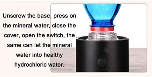 בקבוק מים עשיר מימן נטענת נייד קואנדרם 3 דקות אלקטרוליזה כוס מים אלקליין, 300 מיליליטר, שחור