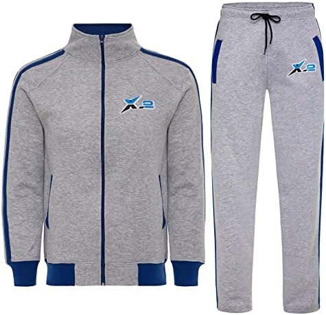 SKYLINEWEARS X-2 חליפות אתלטיקה של גברים 2 חתיכות הגדרת אימון חליפה חליפה מלאה רוכסן מלא ריצה