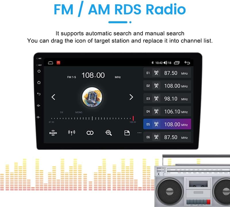 אנדרואיד 10 סטריאו רדיו לרכב עבור פורד פיגו 2015-2018, ביורון 9 אינץ '8 ליבות רכב GPS NAVI ניבי אלחוטית יחידת ראש אוטומטית יחידת IPS FM