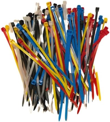 קשרי רוכסן כבלים רב צבעוניים-4 אינץ '/100 ממ, 150 חתיכה