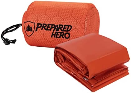תיק הישרדות גיבור על ידי גיבור מוכן - חבילה אחת - כלי הישרדות חירום שקית הישרדות גיבור לקמפינג, שק שינה PE