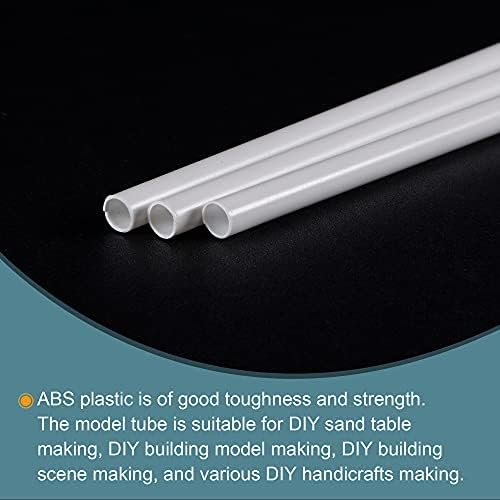 Meccanixity דגם פלסטיק צינור ABS צינור עגול 3/16 OD 10 עיבוד קל לבנה לדגם אדריכלי מייצר DIY 10 חבילה
