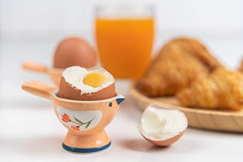 סט של 4 יחידות חמוד ציפור צורת קרמיקה רך או קשה ביצה מחזיק כוס-עבור ארוחת בוקר בראנץ', כלי מטבח, בית מטבח קישוט או אפילו מתנה לערבב צבע
