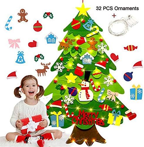 32 חבילות סט עץ חג מולד, קישוטי חג המולד, קישוטים לקישוטים לקישוטים ניתנים לקישוטים לילדים מתנות ציוד למסיבות, עיצוב קיר לשנה החדשה עם